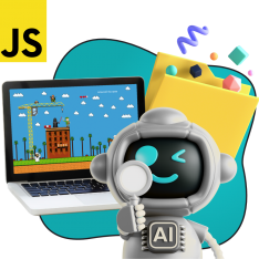 Язык программирования JavaScript + AI. Проектное обучение + геймификация + AI-помощники - КИБЕРшкола программирования для детей, компьютерные курсы для школьников, начинающих и подростков - KIBERone г. Шахты